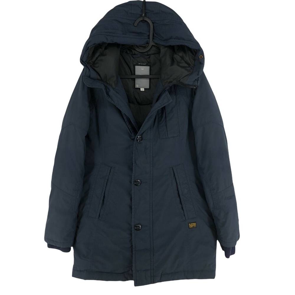 Gstar Black Hooded Parka Coat